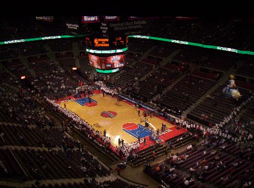Pistons Pre-Game - Pistons court before the game.