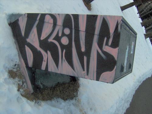 Garbage can art... - Someone actually made this park garbage can look pretty good with their imaginative graffiti. Garbage can art... - Someone actually made this park garbage can look pretty good with their imaginative graffiti.