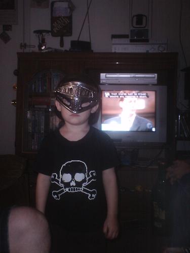 Knight - Malachai is 3, wearing his favorite shirt and ready for knight training.