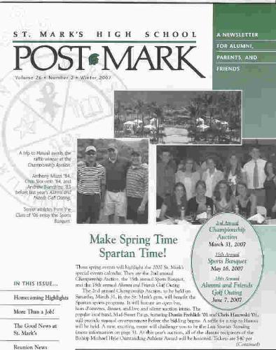 newsletter - This is a picture of my high school newsletter that I enjoy reading on a quarterly basis to see how my former high school is doing and finding out about upcoming events.