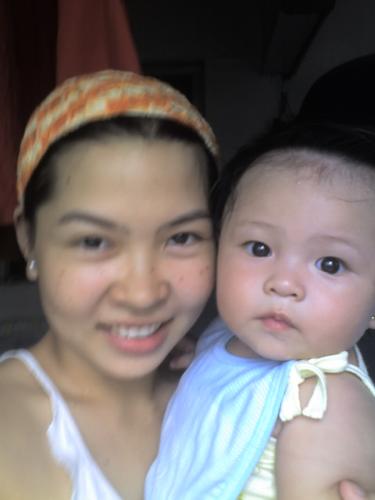me and my baby Kykko - It shows that the baby got her look from her mom because they are both pretty.