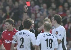 Red Card - Man Utd Vs Liverpool