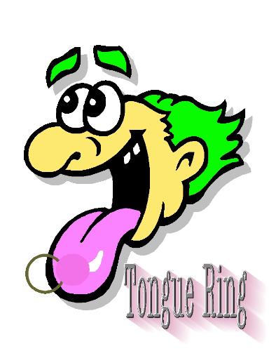 Tongue Ring - Cartoon of tongue ring