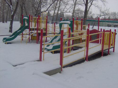 Missing kids - A lonely playground that is waiting for Spring and kids to return. Won't be long now
