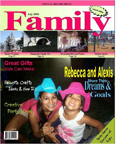 Family Magazine Cover - This awesome Magazine cover is printed on high quality photo paper. It will feature the picture of your choice on it and is a beautiful way to display your favorite photograph.