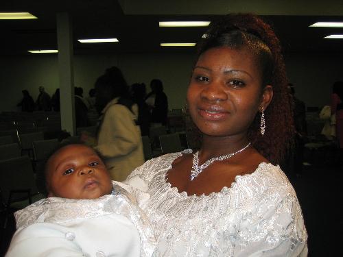 Frist day - This photo was taken at church after I had my baby.