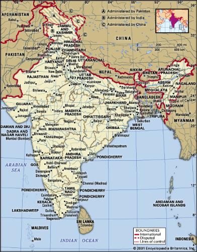 map of india - Map of India showing all states in India