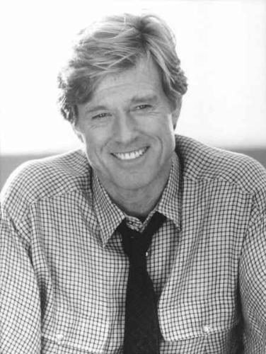 Robert - Black and white image of Robert Redfort in a shirt and tie