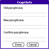 Passphrase - changing passphrase