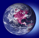 The World - globe, the world, pink states, the us