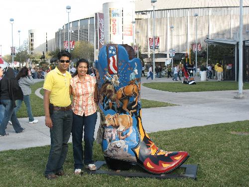 Hubby and I - Hubby and I at the Rodeo entrance