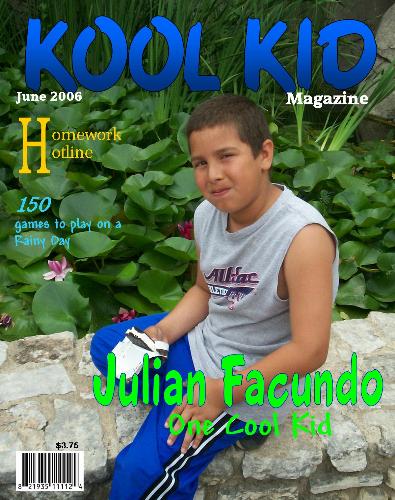 Kool Kid Magazine cover - This magazine cover is awesome. It is printed on high quality photo paper that is water resistant.