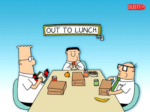 lunch time - working lunch breaks in the office