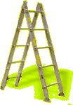 ladder - walk under a ladder = bad luck