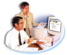 Working with a computer - People working with a computer