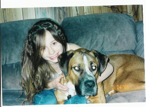 daughter and puppy  - my daughter and our puppy General Bob