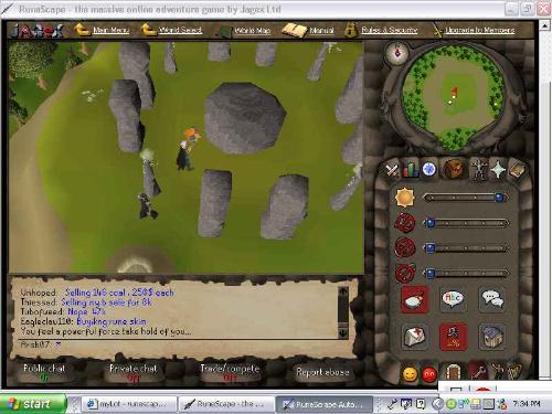 runecrafting - this is a picture of a person runescafting air runes in the air rune crafting place in runescape.
