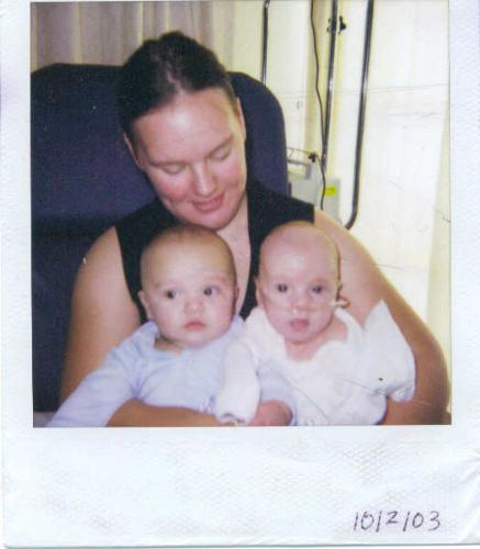 Nathaniel and Timothy with Mommy - Nate and Tim