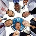 House - This is one of the pictures that they put on the DVD of House. I thought it was pretty cool. cause its like your the one laying on the hospital bed and they are all looking down at you.
