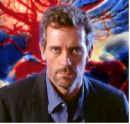 Dr. House - Dr. House in front of a heart i think.