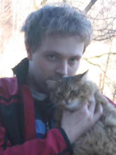 Me and My Cat -  That's me with my cat'Hunny' (maine-cooon)