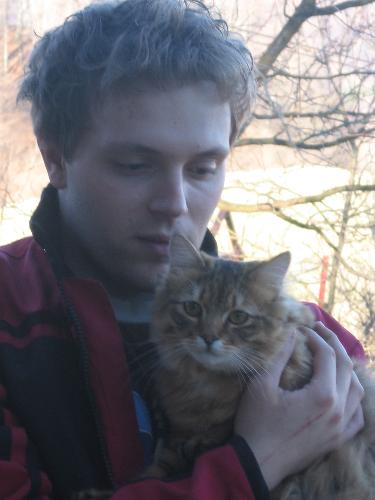 Me and My Cat - 2 - Again me with Hunny.This time he is watching right in the middle of cam!