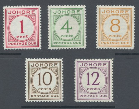 Malaya Johor 1938 postage due set - Malaya Johor 1938 postage due set $220