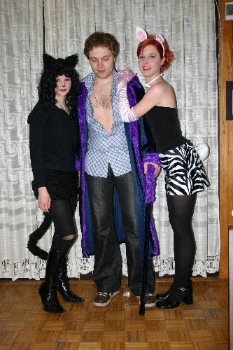I'm dressed like pimp, Darja and Masha like wh..es - We went tp winter-end party, we dressed like a pimp and w...es . It was a cool party. Picture was taken 2005/2