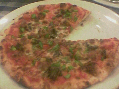 pizza - this is a pizza from Italiannis that we ate last Vday.
