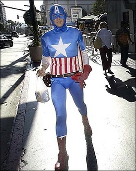 Captain America - man dressed as Captain America