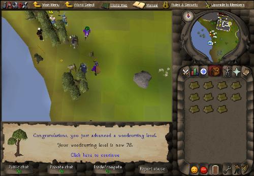 78 woodcutting - This is me getting 78 woodcutting.