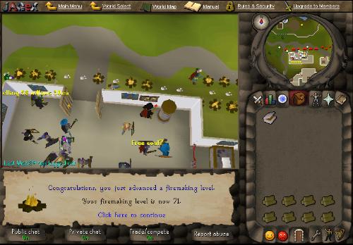 71 firemaking - This is me getting 71 firemaking in runescape.