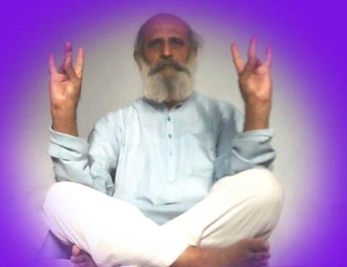 Meditation with Open Eyes and with Mudras - Here this pgoto demonstrating the open eye meditation with mudra.