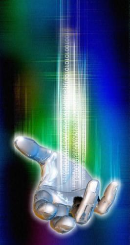 digital artwork - hand rays