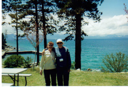Lake Tahoe - This is me and a friend and me and was taken at South Lake Tahoe a few years ago at a women's retreat. It was relaxing and beautiful. The lake is so peaceful.