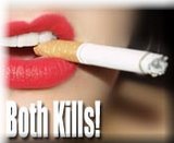 smoke kills - its a attention gainer photu..it means write ...both KILLS!!!