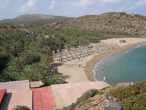 Vai - The palm beach in the eastern part of Crete. The kind of palm trees that grow here can only be found here - at least in large quantities. people say the trees came to grow here because egyptians, some say pirats, spit out their dates pits here.