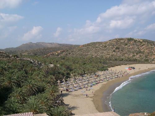 Vai - The beach at Vai, Crete is a very famous beach. It is the only place where there are still any quantities of this type of palm trees. If you'd like a quiet time to yourself you should visit in the early morning or after 4 in the afternoon.