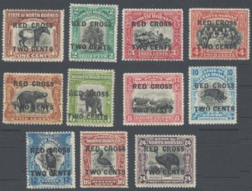 North Borneo 1918 Red Cross (1c-24c) $115 - North Borneo 1918 Red Cross (1c-24c)$115