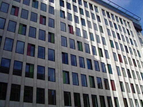 Just some building - I took this picture in Brussels - I liked the different coloured windows. It was just an office block.
