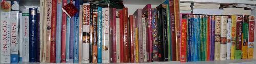 part of my cookbook collection - A small portion of my cookbook collection.