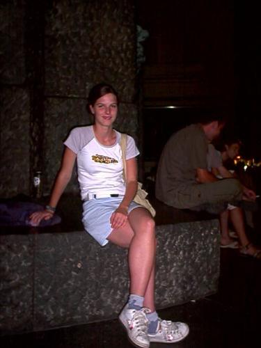 Darja, my girlfriend - Darja , sitting on main square in Ljubljana (Slovenia's capital).
