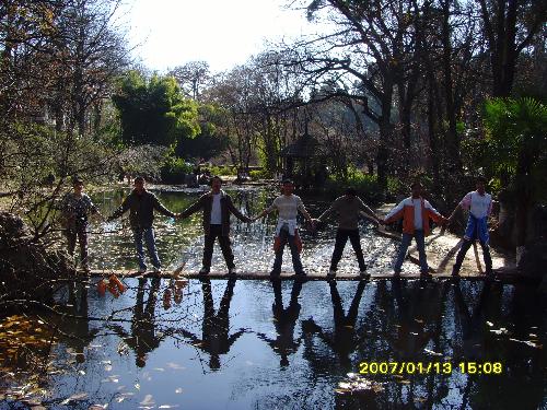 We like the view -  I and my classmate. ^_^