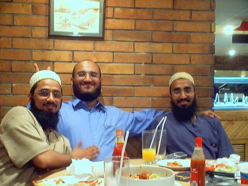 party - once we gethered in pizza hut when my friend came from pakistan to egypt.i am pakistani living in egypt.