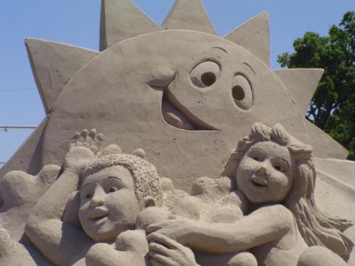 Sundown Salute ~ 4th of July - This is onbe side of a sand sculpture done during our towns 4th of July celebration. We call it our Sundown Salute. There a a weeks worth of activities ending with Fireworks on the 4th of July. It's free admission and lots of fun, food, and entertainment.