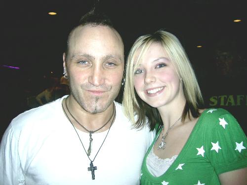 me and paulo at the rock - yup yup he has a mohawk and plays a bright green guitar.