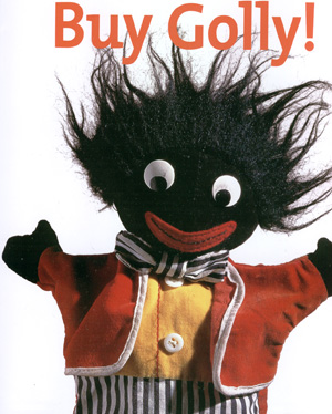 Cute, but does it offend? - A golliwog character. Strange pun though...