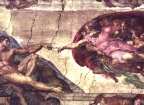 The Creation of Adam prior to the 1980 restoration - The Creation of Adam prior to the 1980 restoration of the Sistine Chapel ceiling image