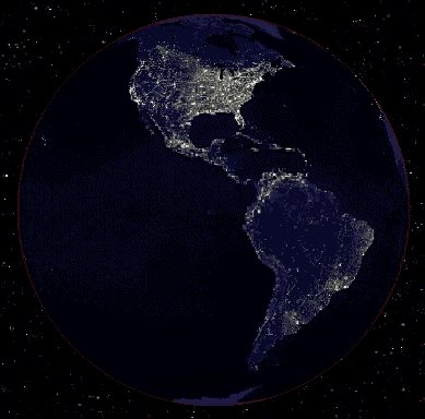 Earth at night - A fascinating view of the earth at night.