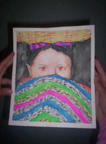 One of my watercolors - A shy Mayan girl.